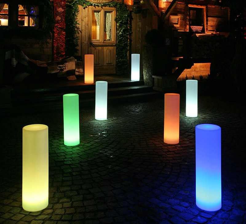 Outdoor Lighting glowing at night